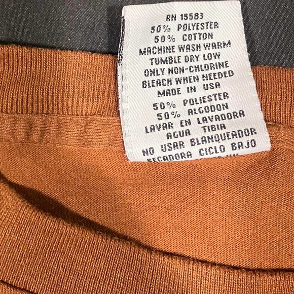 Vintage 90 Earth Tone Brown Blank Pocket Tee‎ - Picture 4 of 5